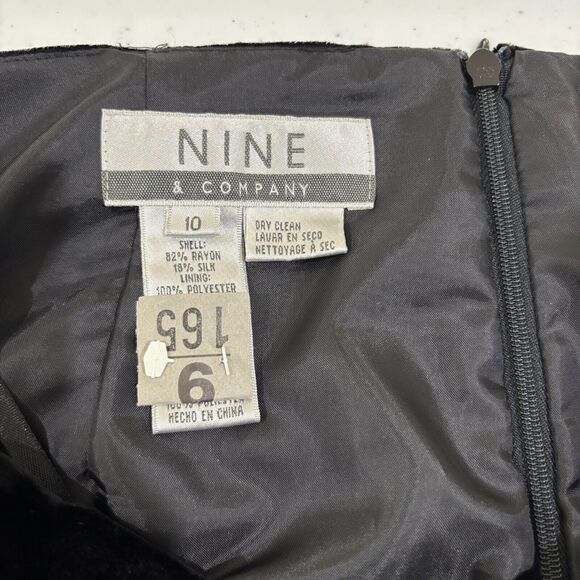 VTG Y2K Black Velvet Maxi Skirt Women 10 Silk Blend Soft Side Slit Grunge Goth - Picture 5 of 7